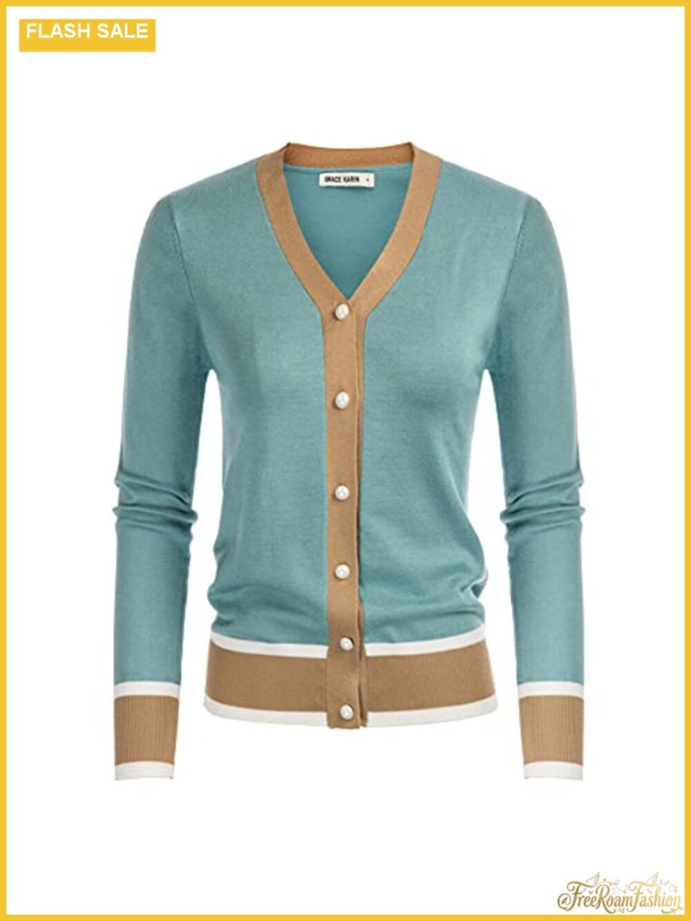 Lightweight Cropped Button Down V-Neck Cardigan Sweater